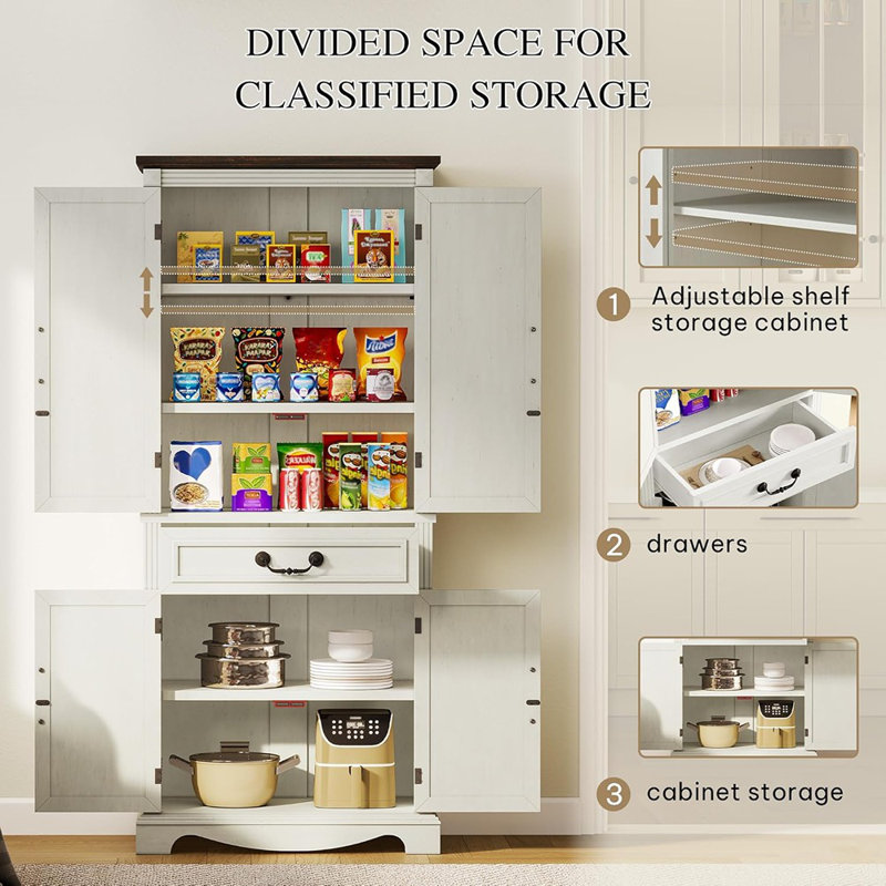 Armoire de rangement 71 po de hauteur avec garde-manger 71 po