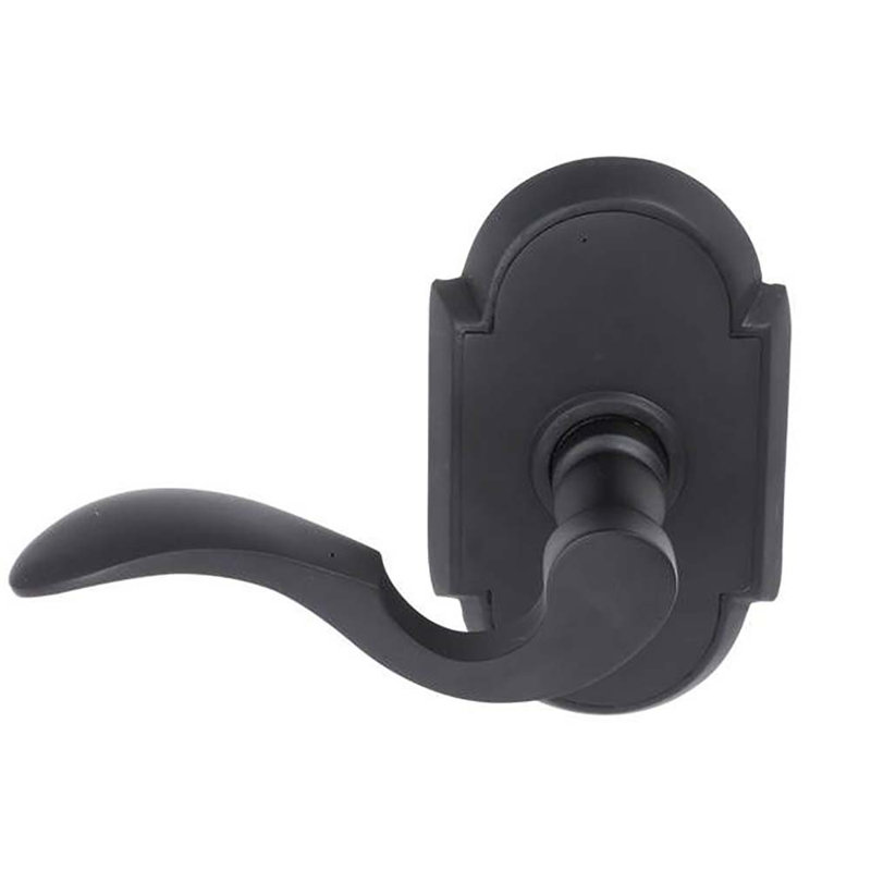 Cortina Wave/Drop Passage (Hall & Closet) Door Lever with Arch Rosette, Left, Satin Nickel