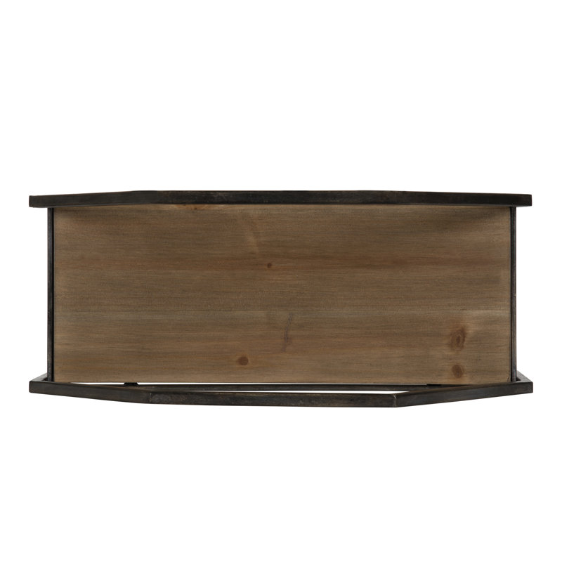 Altheimer 4 Piece Octagon Accent Shelf, Brown/Black
