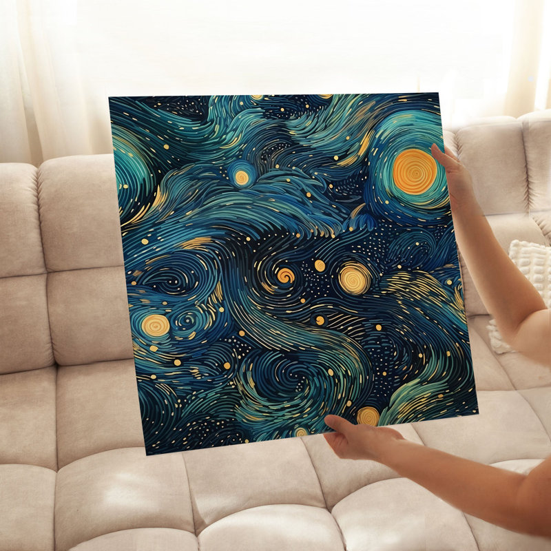 «Landscape and Nature Abstract Starry Night I», reproduction d'art moderne sans cadre, H 28 po x l 28 po