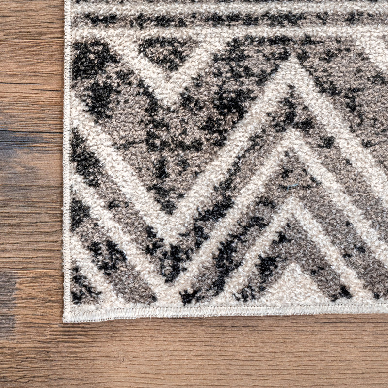 Tapis gris lavable à la machine Copley, Rectangle 4 pi x 6 pi