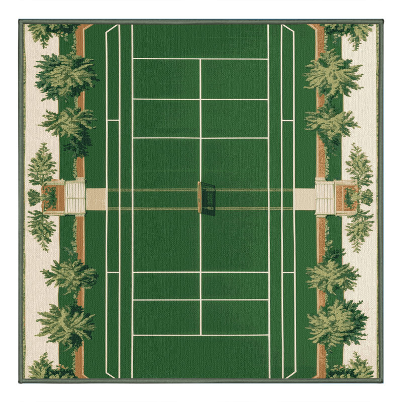 Tapis vert français lavable à la machine, Carré 5 pi