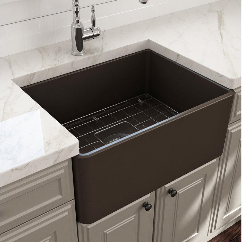 24'' L Kitchen Sink, Matte Brown