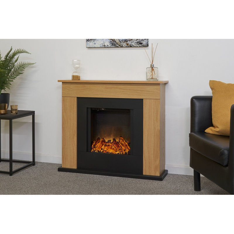 Adam 82.5cm W Electric Fireplace with 6824 BTU, Oak/Black