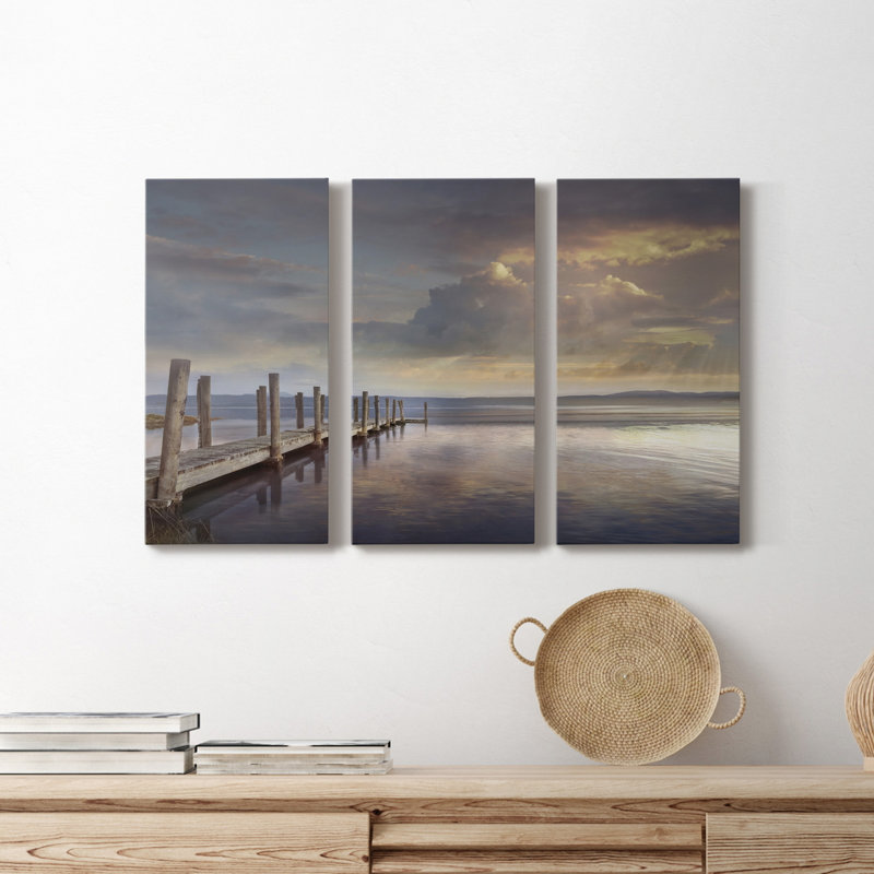 "Evening Reflection" - Photographie sur toile tendue 3 pièces, H 48 po x l 96 po x P 1 po
