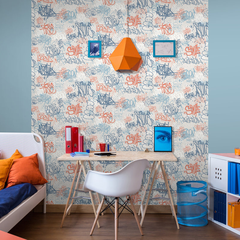 Papier peint graffiti, Blue