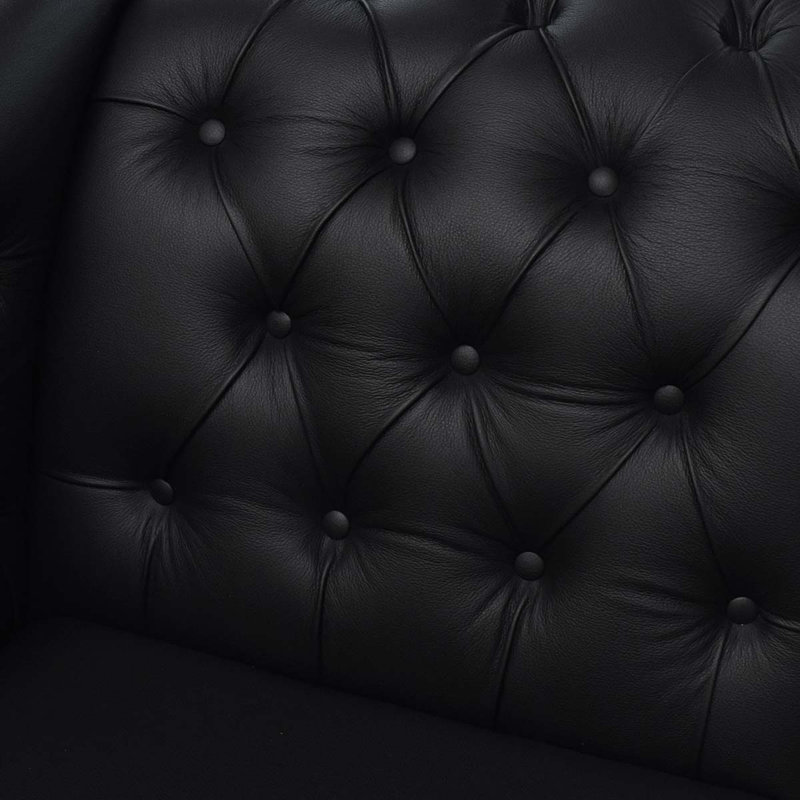 Upholstered Chaise Lounge, Black