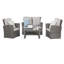 Ensemble de conversation de patio en osier 4 pièces avec table et coussins en verre-1526341067