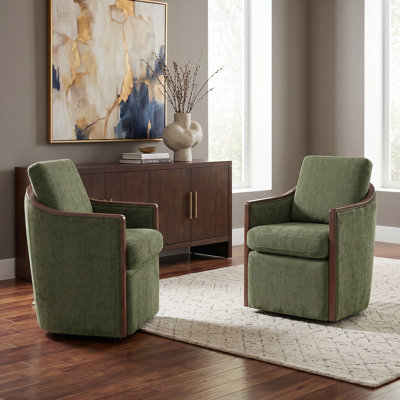 Farmhouse Swivel Dining Chair With Caster