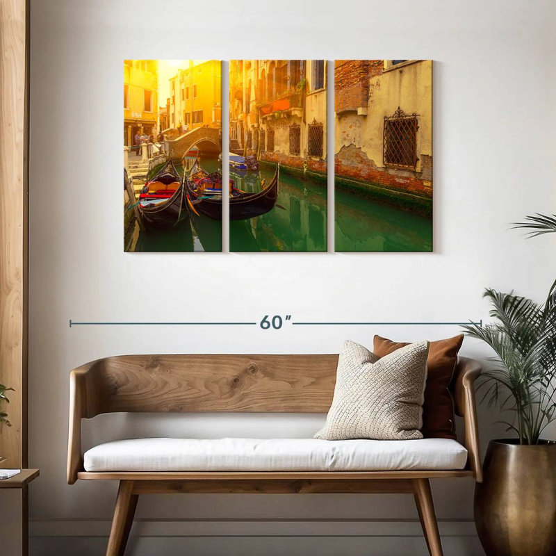 Sebbie Canal Gondolas In Venice, 28" H x 45" W