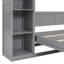 Lit escamotable double pleine grandeur avec tablettes et lumières DEL, gris