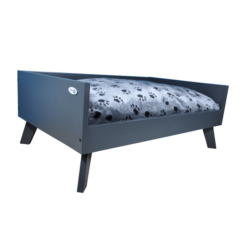 Canapé pour chien avec coussin amovible Hanes Sassy Paws, Moyen (l 28,35 po x P 19,69 po x H 12,6 po), Gris charbon