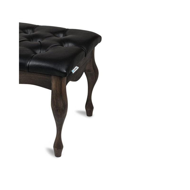 Colrain Faux Leather Upholstered Bench, 40cm H x 120cm W x 40cm D, Black/Brown