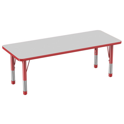 Table d'activité rectangulaire à hauteur réglable en forme de T