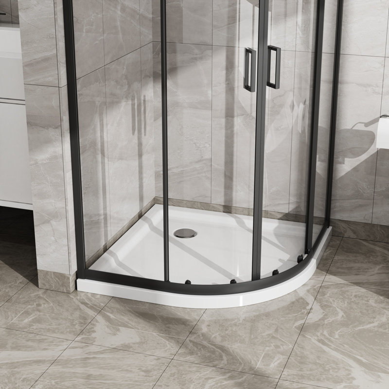 Porte de douche d'angle néo-angle 36 po x 36 po x 72 po à double cadre coulissant en verre trempé 6 mm