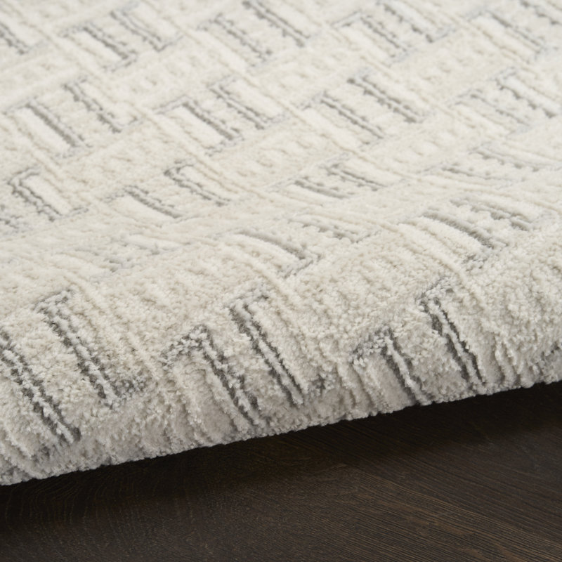Tapis scandinave gris ivoire Ebern Designs Faunsdale, Rectangle 4pi x 6 pi