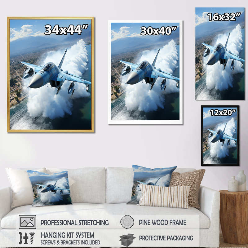 Impression militaire sur toile, H 20 po x l 12 po x P 1 po, Cadre flottant noir