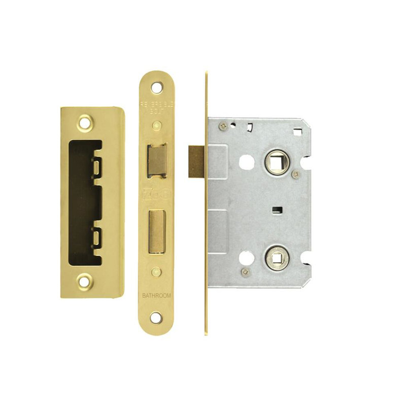 Bathroom Radius Forends Bolt, 13.5cm H x 2.2cm W x 6.6cm D, Anti-tarnish Brass