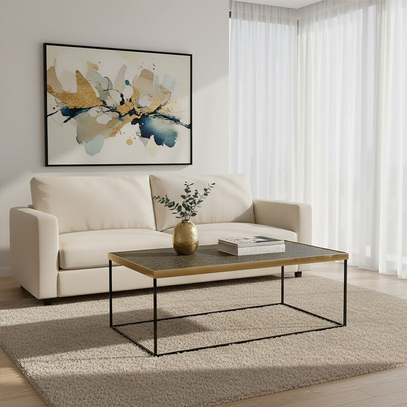 Beric Frame Coffee Table, Gold