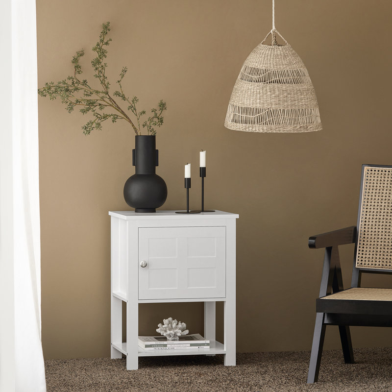 Bujold 45cm W Bedside Table, White