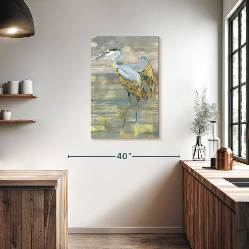 Brampt Golden Blue Heron, 36" H x 24" W