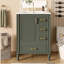Meuble-lavabo 24 po avec lavabo en céramique, porte à fermeture douce, 3 tiroirs, poignées dorées et support de porte-127467486