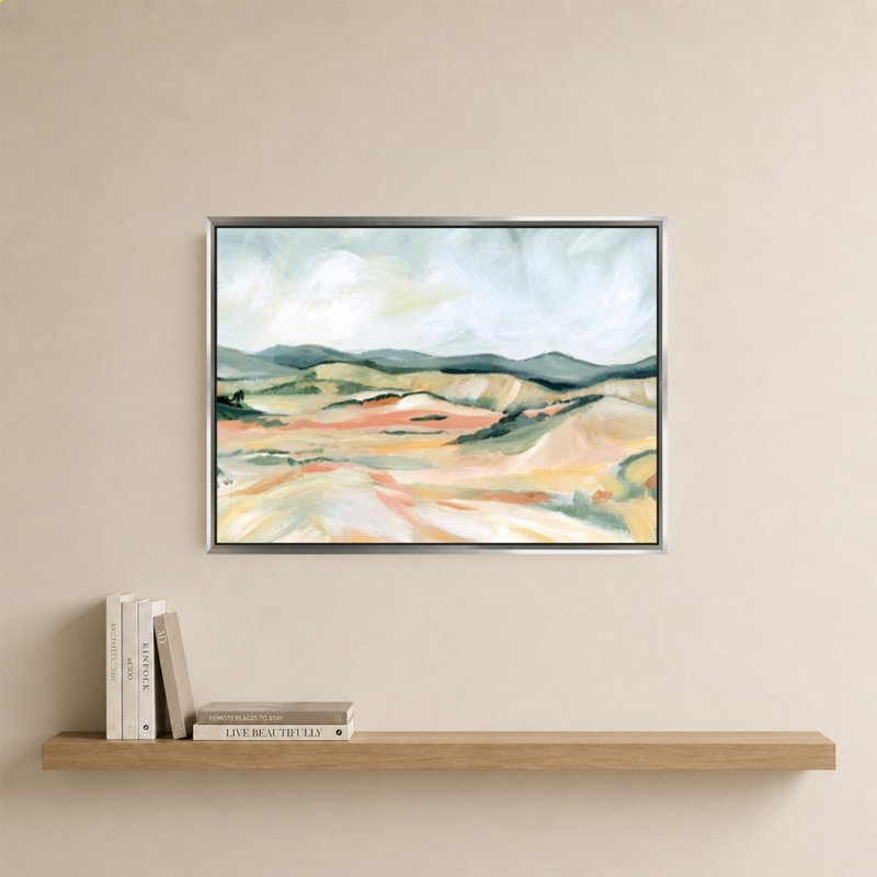 «Vermillion Landscape III» par Katrina Pete - impression sur toile, 24" H x 34" W, Silver