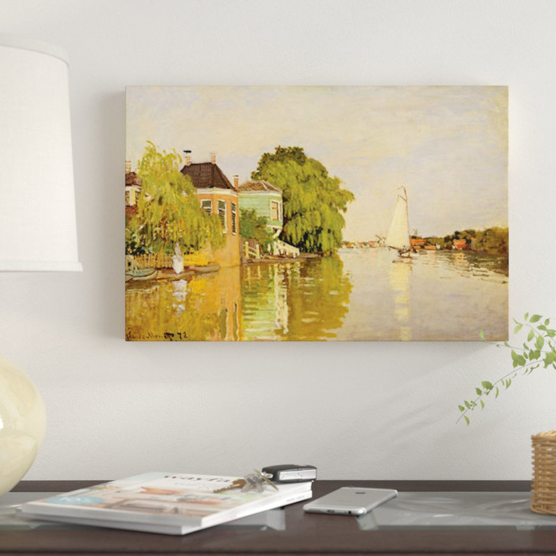 «Maisons sur l'Achterzaan» par Claudet Monet, reproduction sur toile tendue, H 40 po x l 60 po x P 1,5 po, Toile tendue