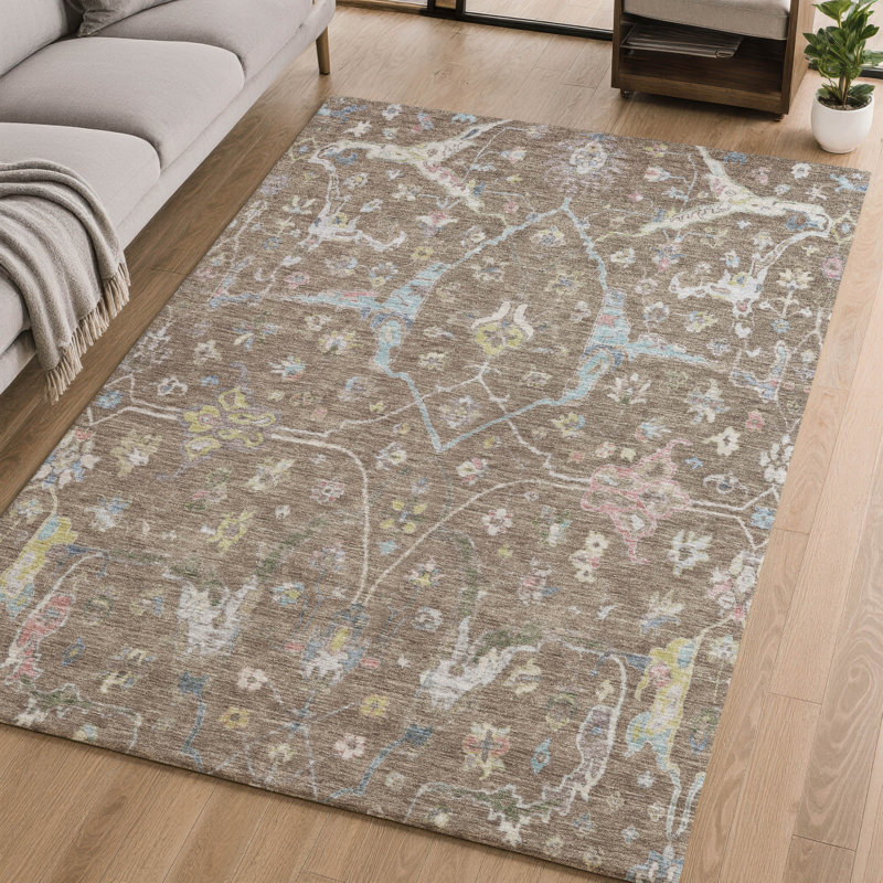 Tapis lavable à la machine de qualité supérieure Mayfield AMF2233, Brun, 5 pi x 7 pi 6 po