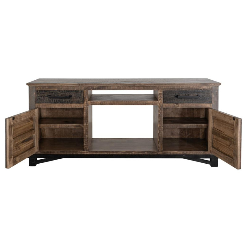 Kedric 2 Drawer 2 Door Tv Stand 70" With Electric Fireplace