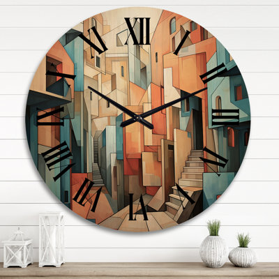 Horloge murale en bois massif Waqar