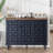 Melesio Retro 3 Door Storage Cabinet  Sideboard Buffet With Plaid Pattern Front