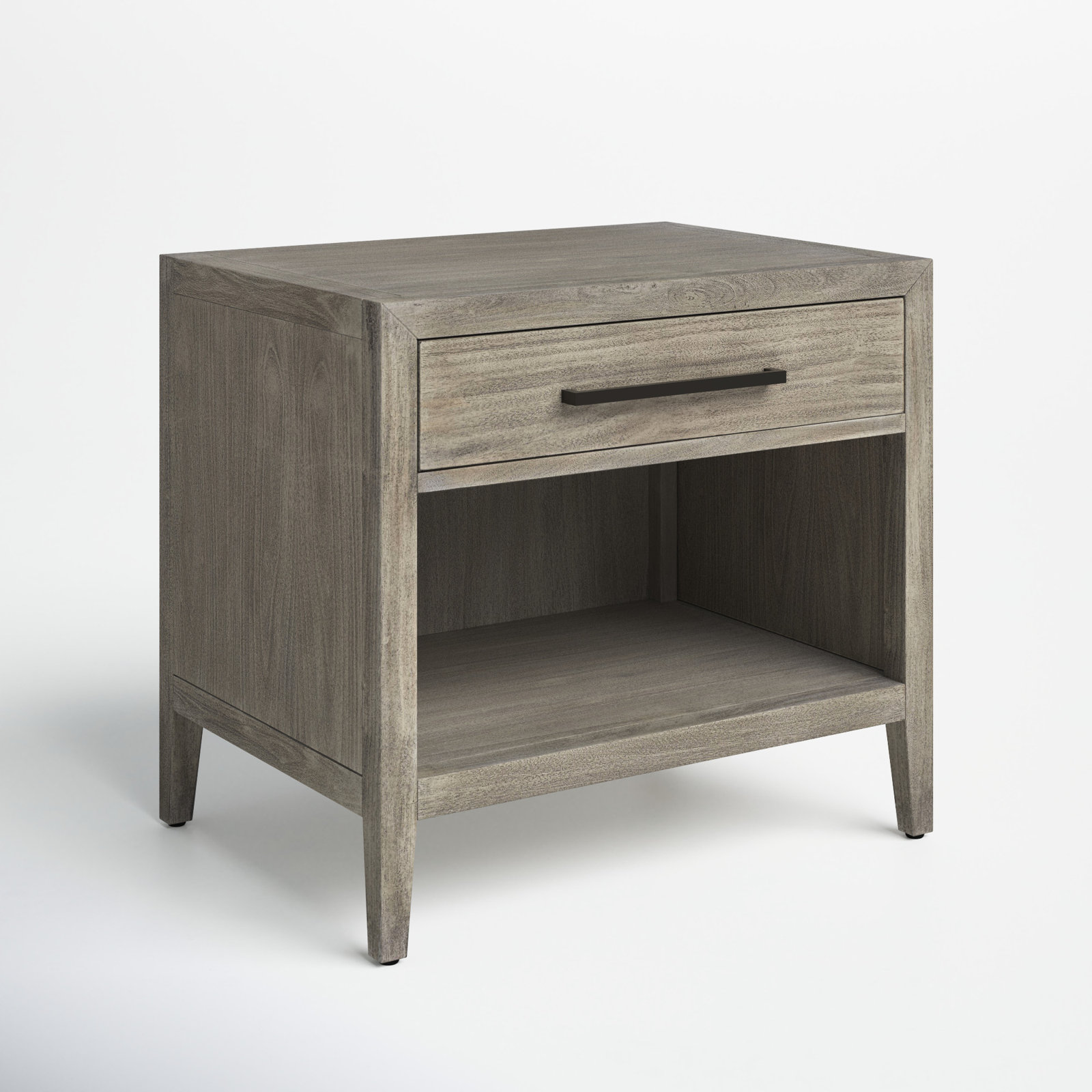 Pama 1 - Drawer Solid Wood Nightstand, Light Gray