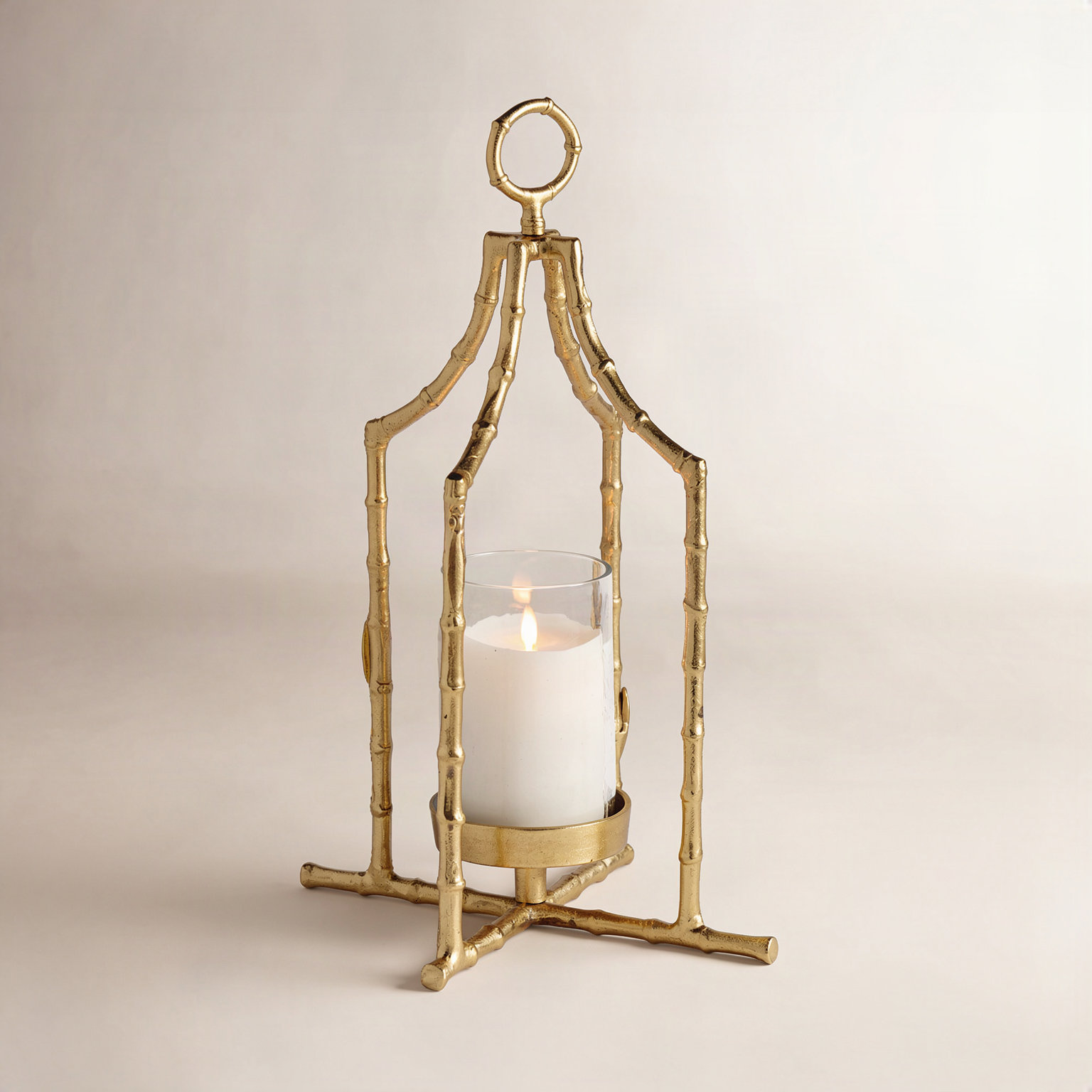 Metal Hurricane Candle Holder, 19.5" H x 8.5" W x 8.5" D