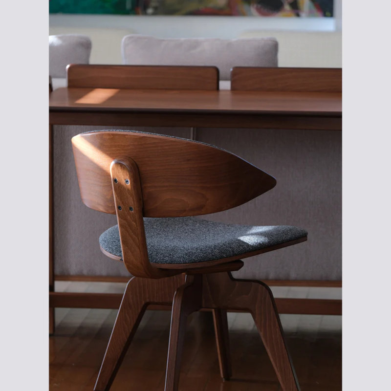 Fila Office Chair, Light Walnut, Dark Gray
