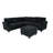 4Pc Sectional Set Matching Pillow Cocktail Ottoman Corner Wedge Right And Left Arm Loveseat Corduroy Upholstered Black Finish Primary Living Room-291980633