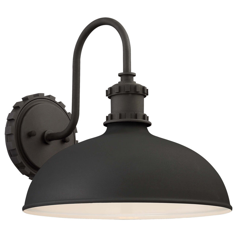 Luminaire de grange d'extérieur H 11,75 "Ravi, Noir