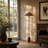 Rattan Floor Lamp with Woven Shade 59inch with Blubs