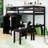 Wooden Loft Bed With Built-In-Desk And Stairs-52340991-52340989
