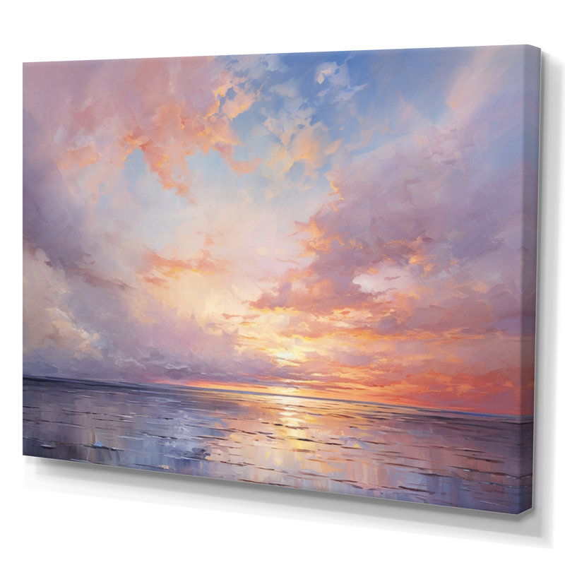 «Sunset Cotton Candy Skies V», reproduction sur toile encadrée Sunset, H 24 po x l 32 po x P 1 po, Toile tendue