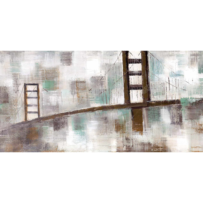 Abstract golden gate - 15.75"x31.50" Desk mat
