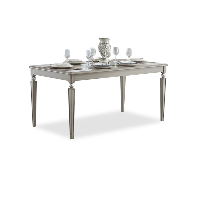 Champagne Grey Rectangular Solid Dining Table For Dining Room/Kitchen, 29.53"H x 55.12"L x 32.28"W