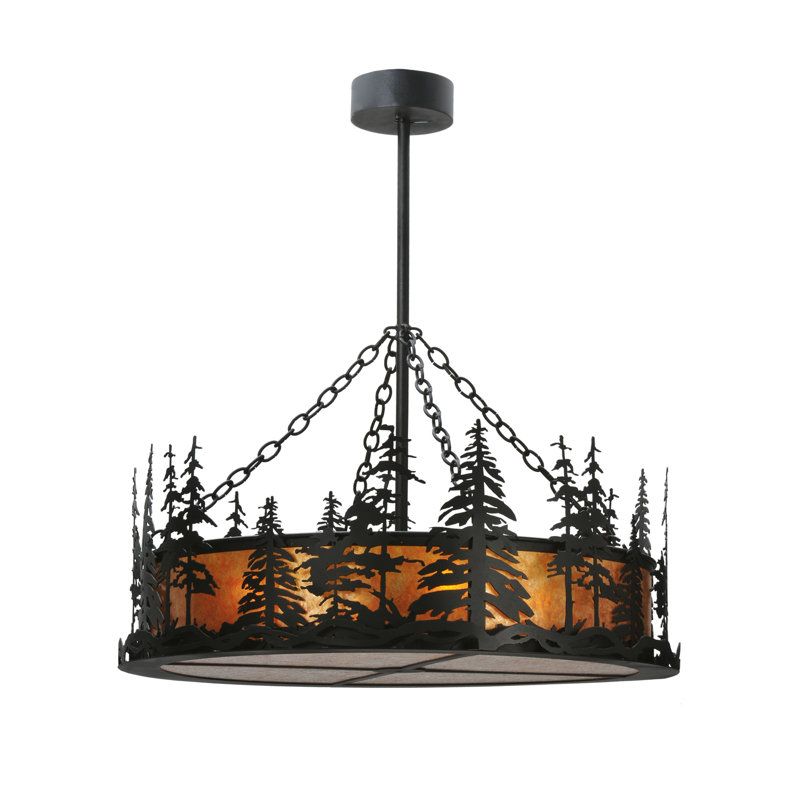 Rustic Lodge 4 - Light Glass Chandelier
