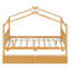 Lit plateforme double pleine grandeur, tiroirs pour le rangement des vêtements, bois de pin, têtes de lit en bois avec tiroirs, conception imaginative, pieds robustes, sommeil confortable-130093405-130093408