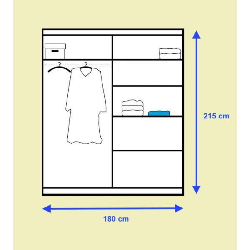 Adriel 2 Door Manufactured Wood Wardrobe