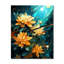 Horloge murale fleurie sur fond turquoise-99640593