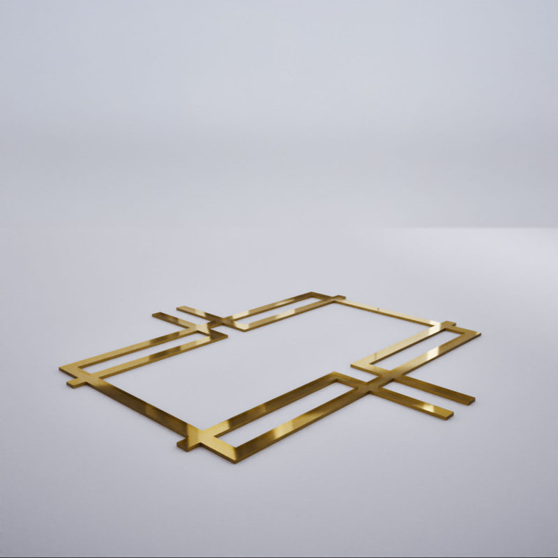 Miroir doré Granby, 15.38" H x 15.375" W x 0.125" D, Doré