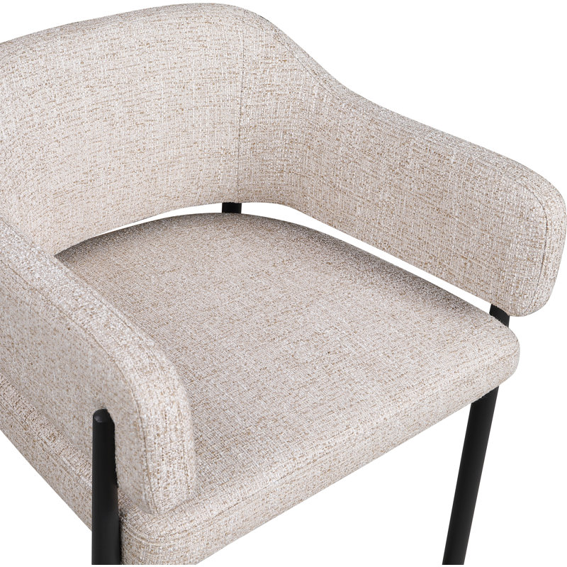 Sylas Fabric Counter Stool, Beige Polyester Fabric