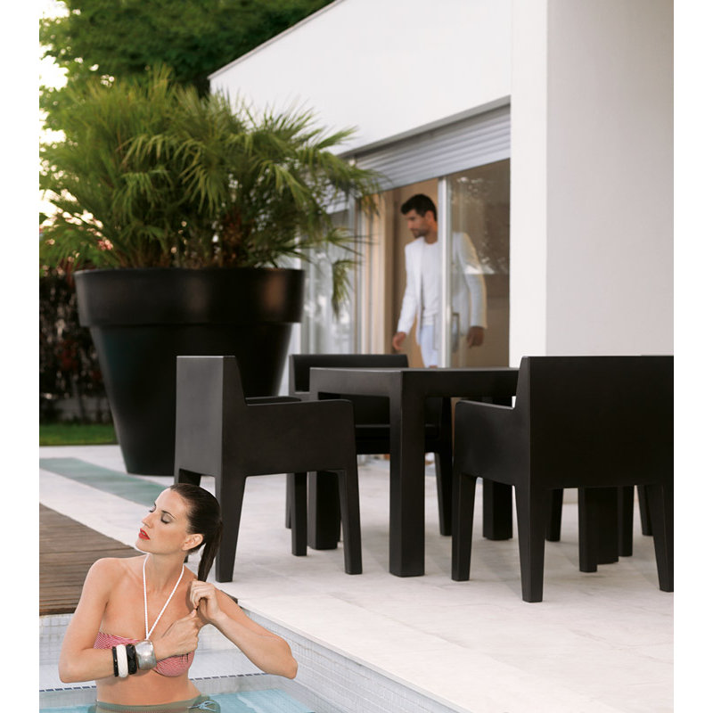 Jut Patio Dining Chair, Black