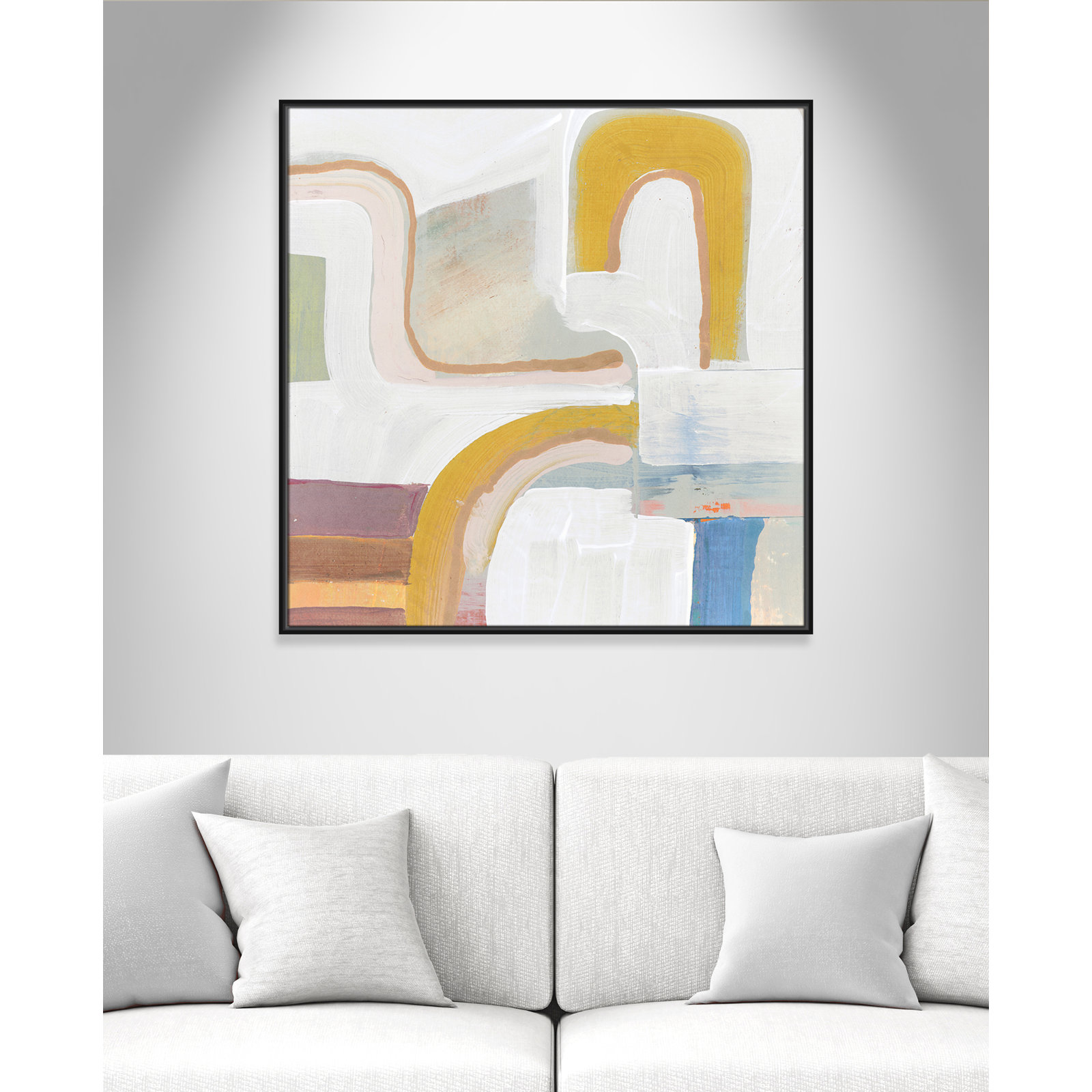 Together Again I by Cartissi - Floater Frame Painting Print on Canvas, 37.5" H x 37.5" W, Black